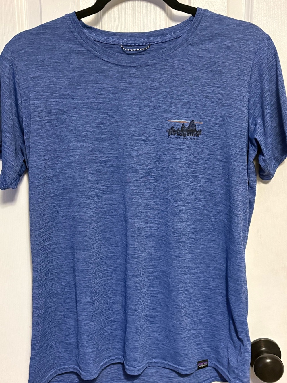 Patagonia Men's Short-Sleeve Crew Tee in Heathered Blue
